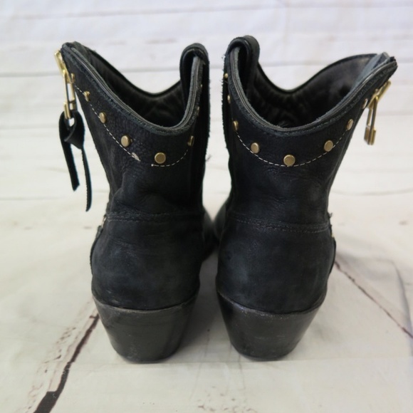 Anine Bing Cowboy Boots Black Leather Size 37 - Picture 5 of 8